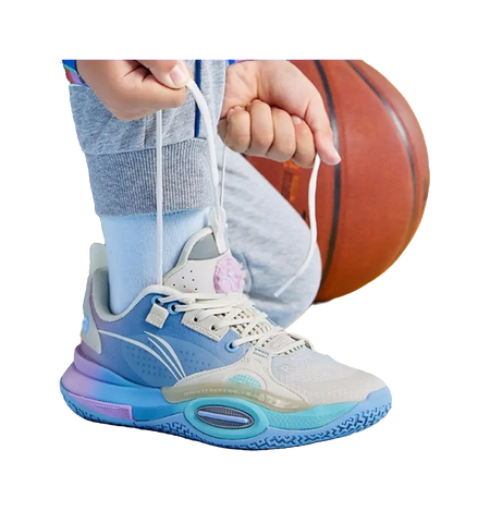 Li Ning YOUNG Low top Childrens Basketball Shoes Blue  vjsneaker.com