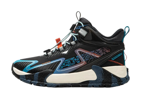 Li Ning YOUNG Outdoor Slip Resistant Cushioning Rebound Support Mid top Kids Outdoor Shoes Black Unisex  vjsneaker.com