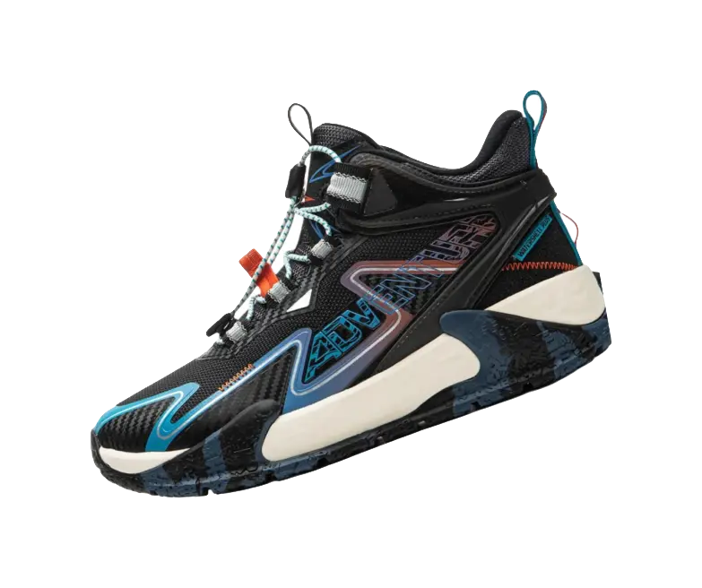 Li Ning YOUNG Outdoor Slip Resistant Cushioning Rebound Support Mid top Kids Outdoor Shoes Black Unisex  vjsneaker.com