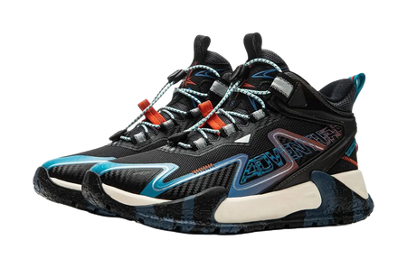 Li Ning YOUNG Outdoor Slip Resistant Cushioning Rebound Support Mid top Kids Outdoor Shoes Black Unisex  vjsneaker.com