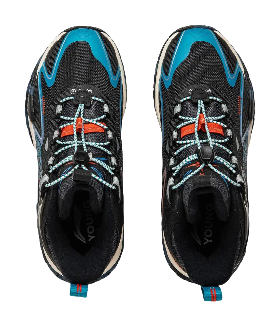 Li Ning YOUNG Outdoor Slip Resistant Cushioning Rebound Support Mid top Kids Outdoor Shoes Black Unisex  vjsneaker.com