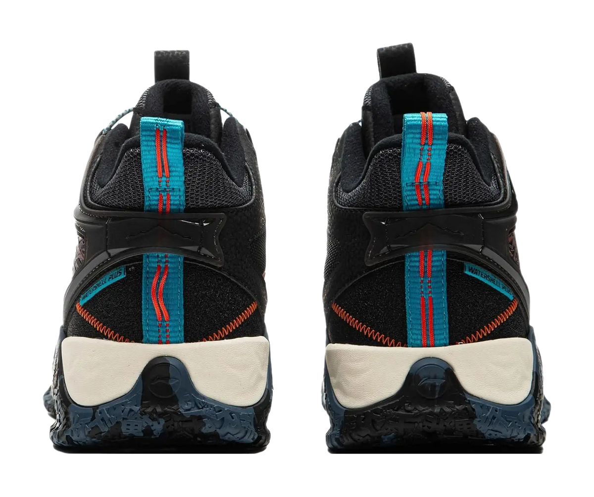 Li Ning YOUNG Outdoor Slip Resistant Cushioning Rebound Support Mid top Kids Outdoor Shoes Black Unisex  vjsneaker.com