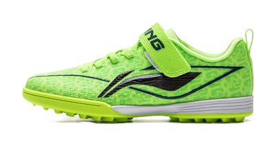Li Ning YOUNG Soccer Ball Low top Kids Soccer Shoes Fluorescent Vanilla Green/Black Kids  VJSNEAKER