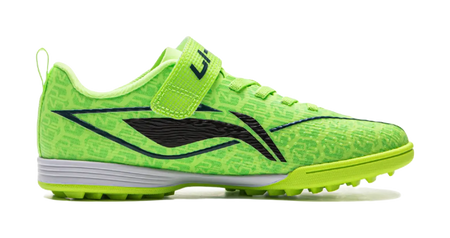 Li Ning YOUNG Soccer Ball Low top Kids Soccer Shoes Fluorescent Vanilla Green/Black Kids  vjsneaker.com