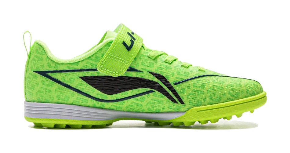 Li Ning YOUNG Soccer Ball Low top Kids Soccer Shoes Fluorescent Vanilla Green/Black Kids  vjsneaker.com