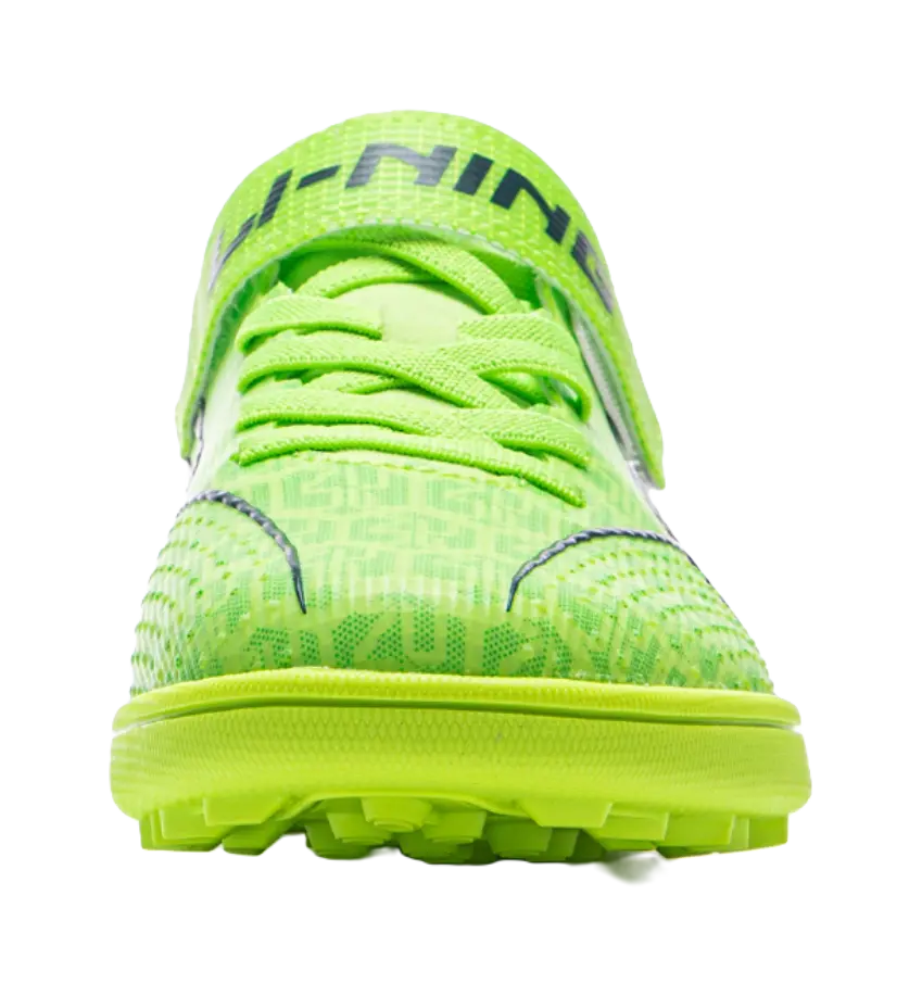Li Ning YOUNG Soccer Ball Low top Kids Soccer Shoes Fluorescent Vanilla Green/Black Kids  vjsneaker.com