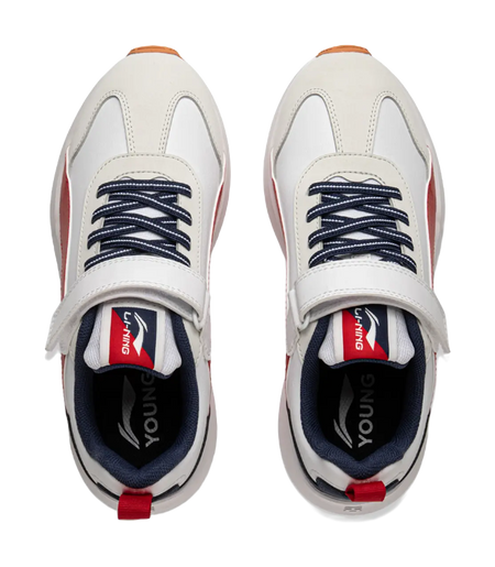 Li Ning YOUNG Synthetic Leather Slip Resistant Cushioning Low top Kids Outdoor Shoes  vjsneaker.com