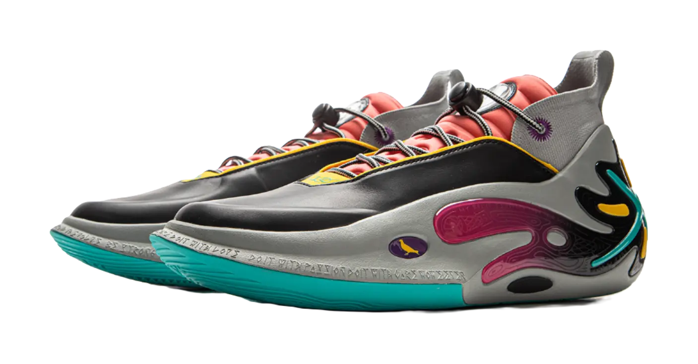 Li-Ning x Staples Way of Wade 11 (WOW11) 'Pigeon Retro Card' Basketball Shoes Mens Black Gray  vjsneaker.com