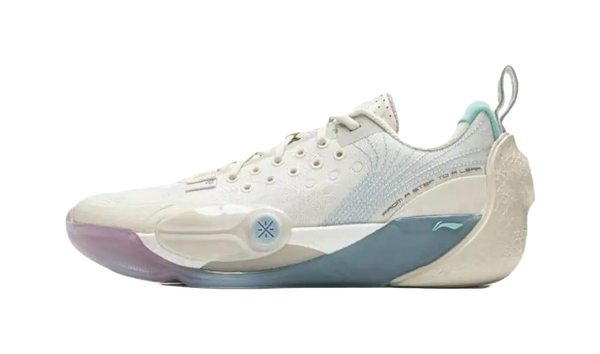 LiNing Abrasion Resistant Slip Resistant Low Top Basketball Shoes Mens White Blue 