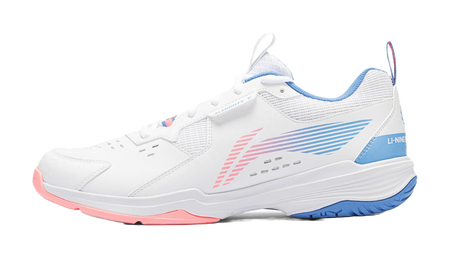 LiNing Ace Abrasion Resistant Breathable Low Top Badminton Shoes Unisex White Pink Blue 