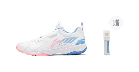 LiNing Ace Abrasion Resistant Breathable Low Top Badminton Shoes Unisex White Pink Blue 