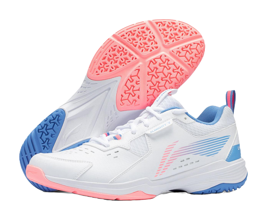 LiNing Ace Abrasion Resistant Breathable Low Top Badminton Shoes Unisex White Pink Blue 