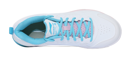 LiNing Ace Cushioned Slip-Resistant Low-Top Badminton Shoes Unisex White Blue Pink 