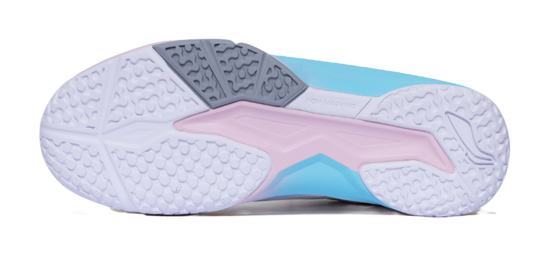 LiNing Ace Cushioned Slip-Resistant Low-Top Badminton Shoes Unisex White Blue Pink 