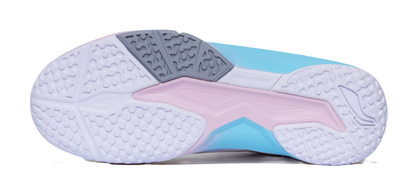 LiNing Ace Cushioned Slip-Resistant Low-Top Badminton Shoes Unisex White Blue Pink 