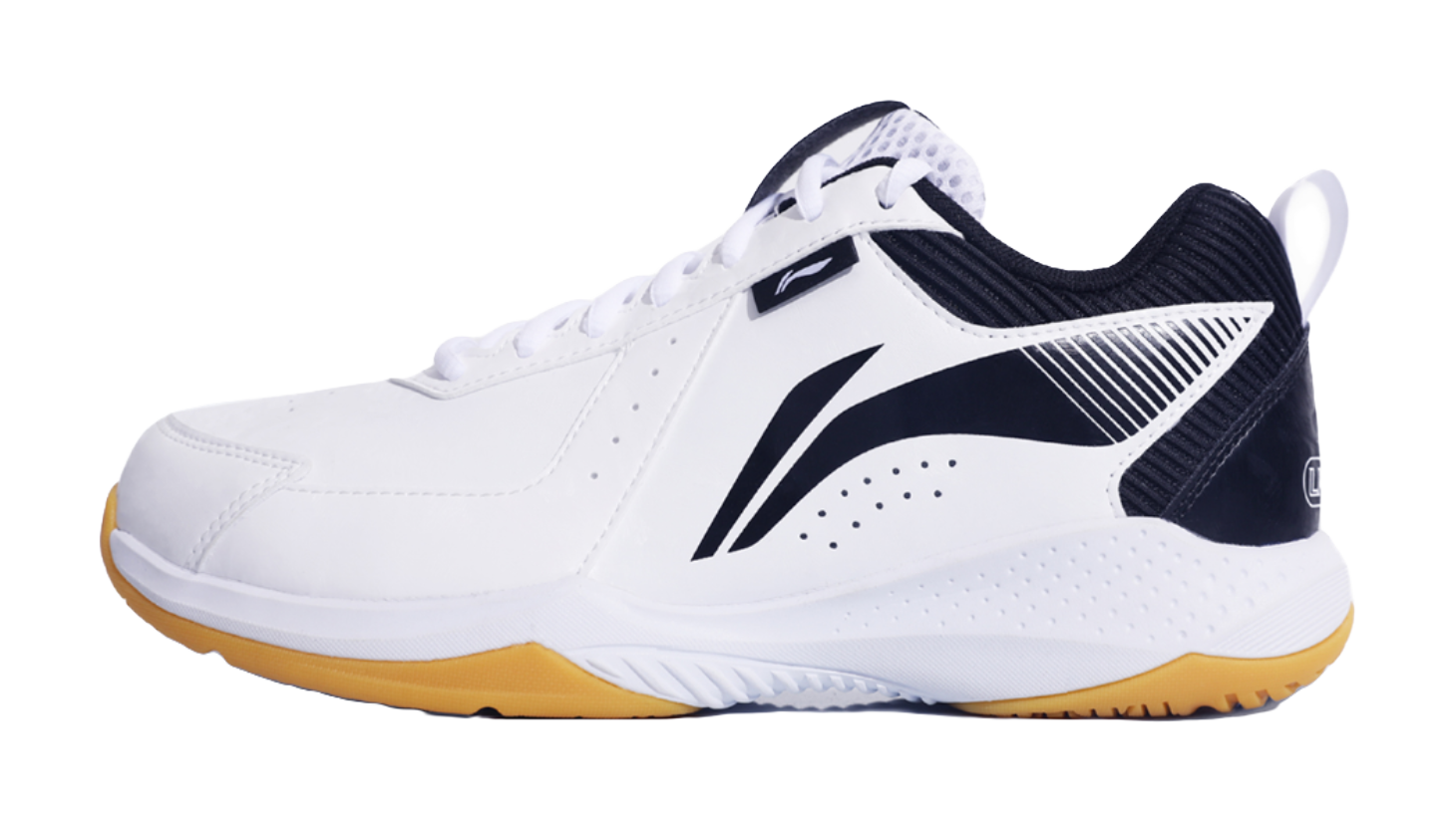 LiNing Ace Cushioning Slip Resistant Coverage Low Top Badminton Shoes Unisex White Black 