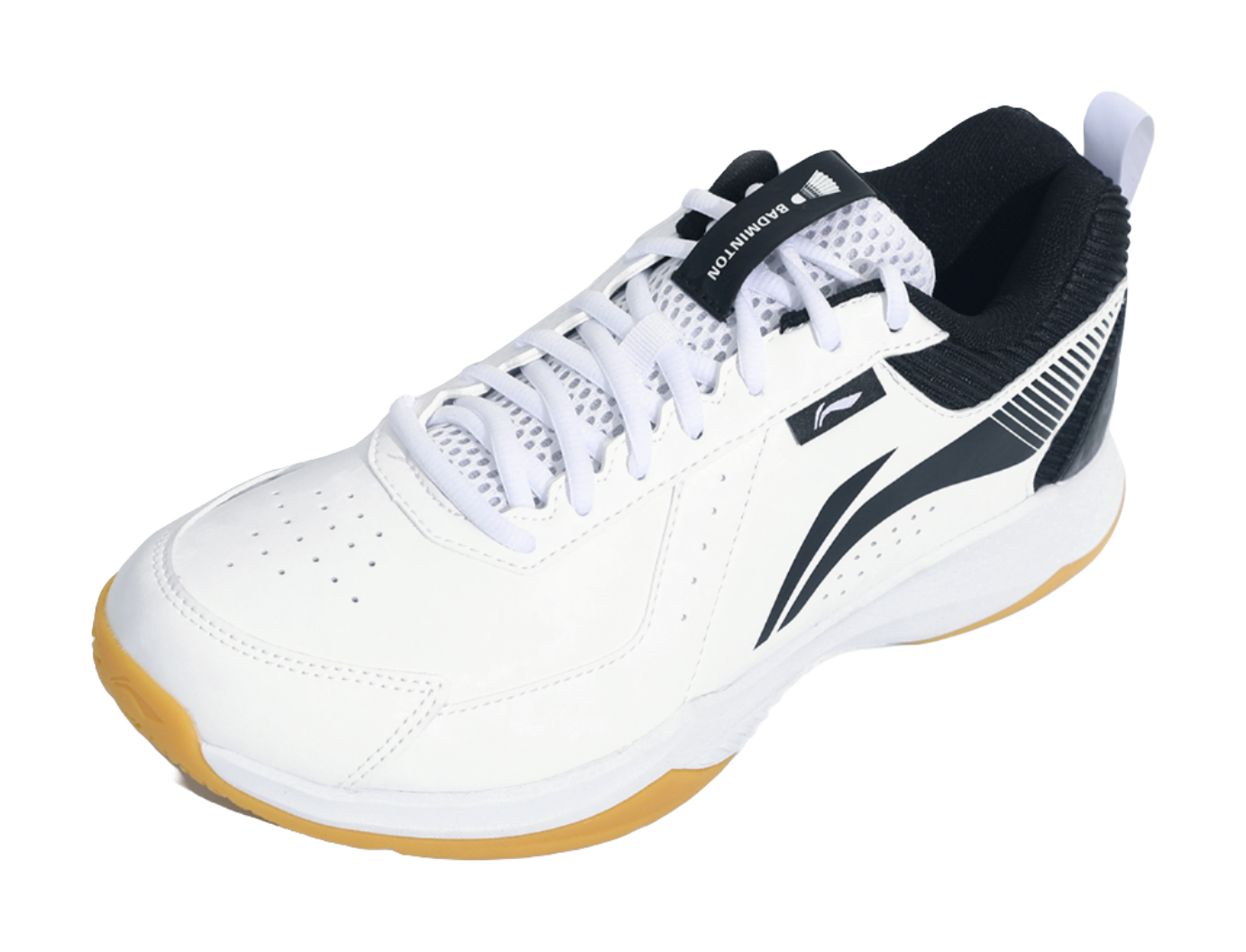 LiNing Ace Cushioning Slip Resistant Coverage Low Top Badminton Shoes Unisex White Black 