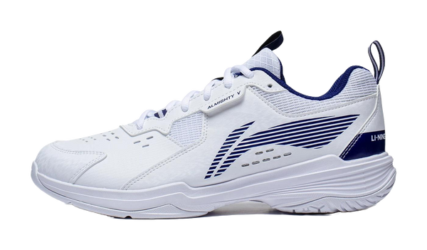 LiNing Ace V Collection Slip Resistant, Abrasion Resistant, Breathable Low top Badminton Shoes Unisex White Blue 