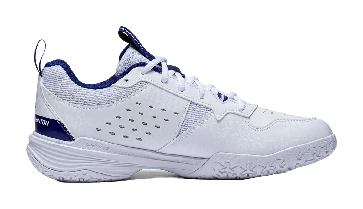 LiNing Ace V Collection Slip Resistant, Abrasion Resistant, Breathable Low top Badminton Shoes Unisex White Blue 