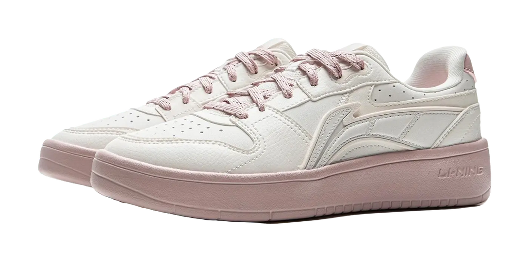 LiNing Acer Truncatum Anti Slip Wear Resistant Low Top Casual Shoes Women's White Pink 