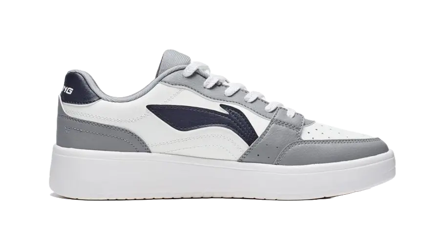 LiNing Acer Truncatum Non-slip Wear-resistant Shock Absorption Low-Top Skateboard Shoes Men's White Gray 