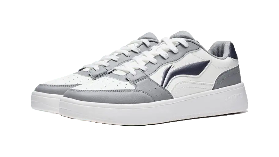 LiNing Acer Truncatum Non-slip Wear-resistant Shock Absorption Low-Top Skateboard Shoes Men's White Gray 