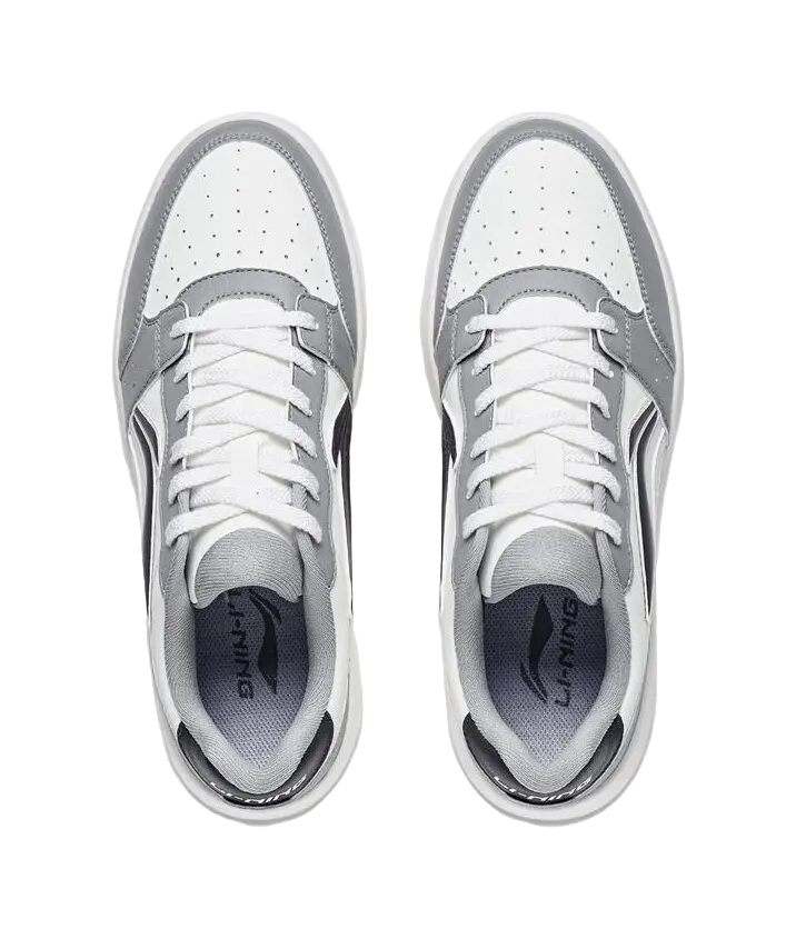 LiNing Acer Truncatum Non-slip Wear-resistant Shock Absorption Low-Top Skateboard Shoes Men's White Gray 