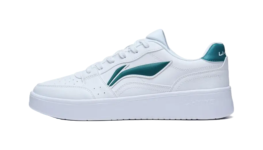 LiNing Acer Truncatum Slip-Resistant Cushioning Wear-Resistant Low-Top Skateboard Shoes Men's White Green 