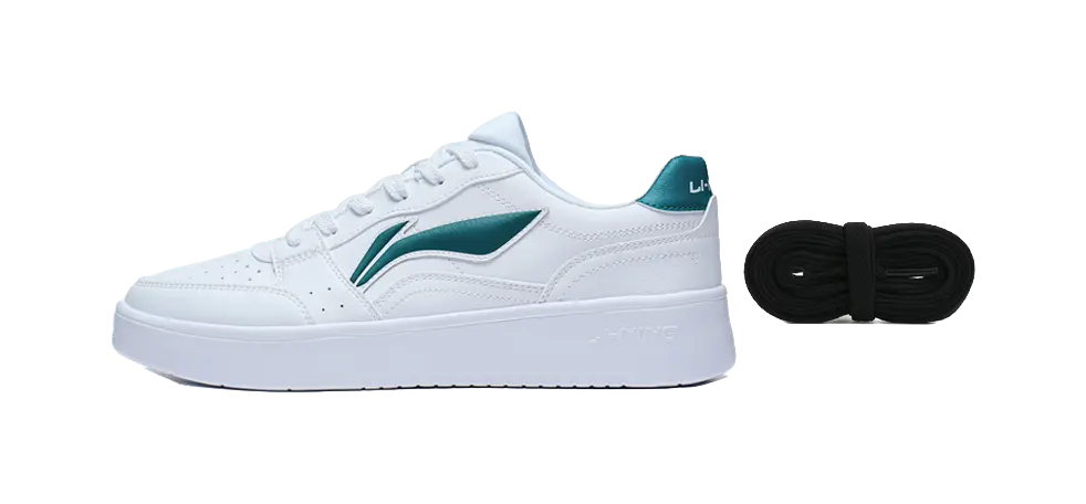 LiNing Acer Truncatum Slip-Resistant Cushioning Wear-Resistant Low-Top Skateboard Shoes Men's White Green 