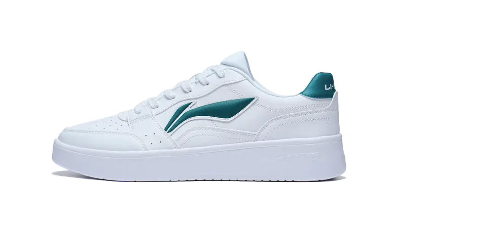 LiNing Acer Truncatum Slip-Resistant Cushioning Wear-Resistant Low-Top Skateboard Shoes Men's White Green 