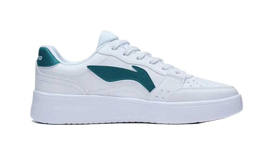LiNing Acer Truncatum Slip-Resistant Cushioning Wear-Resistant Low-Top Skateboard Shoes Men's White Green 