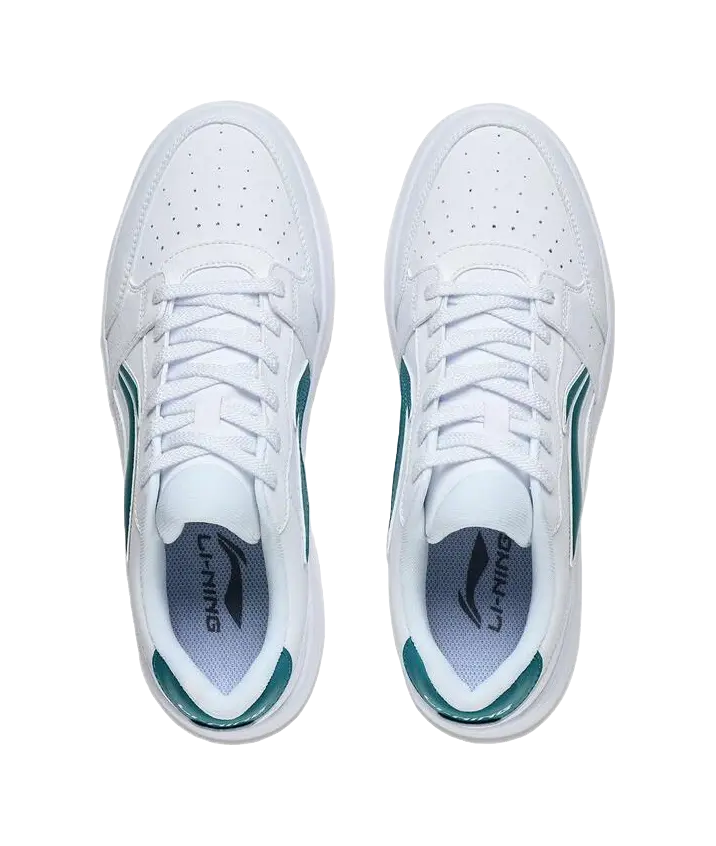 LiNing Acer Truncatum Slip-Resistant Cushioning Wear-Resistant Low-Top Skateboard Shoes Men's White Green 