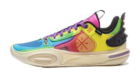 LiNing All City 11 Cushioned Slip-Resistant Low-Top Basketball Shoes Mens Blue Yellow  vjsneaker.com