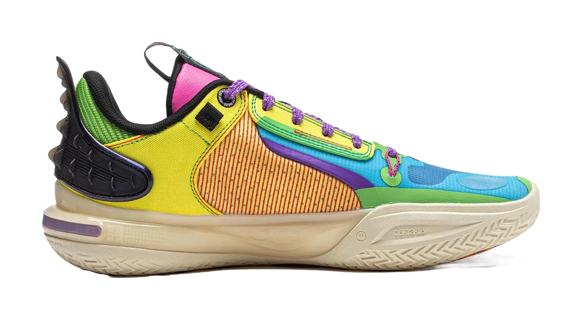 LiNing All City 11 Cushioned Slip-Resistant Low-Top Basketball Shoes Mens Blue Yellow  vjsneaker.com