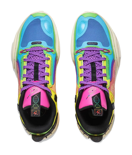 LiNing All City 11 Cushioned Slip-Resistant Low-Top Basketball Shoes Mens Blue Yellow  vjsneaker.com