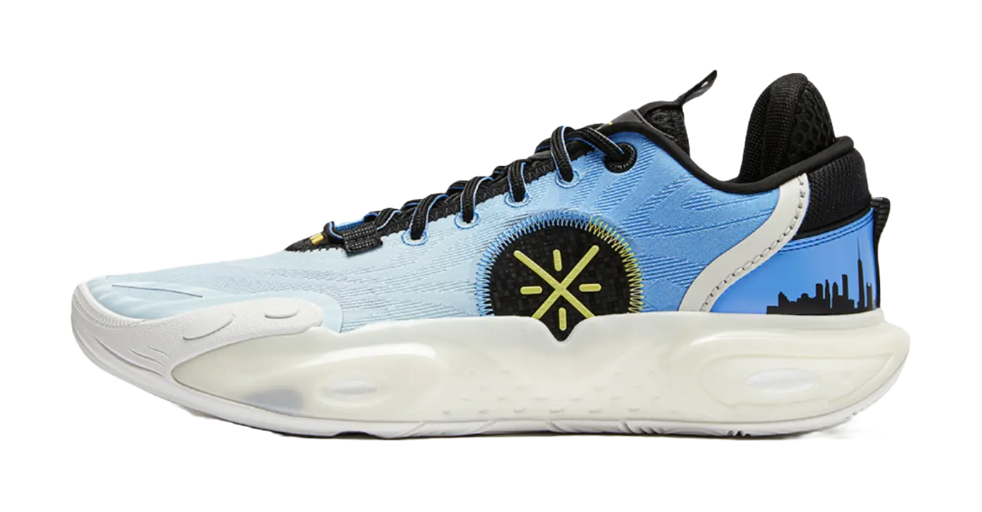 LiNing All City 12 Shock Absorbers Slip Resistant Abrasion Resistant Breathable Low top Basketball Shoes Mens Blue  vjsneaker.com