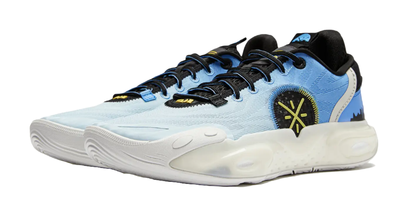 LiNing All City 12 Shock Absorbers Slip Resistant Abrasion Resistant Breathable Low top Basketball Shoes Mens Blue  vjsneaker.com