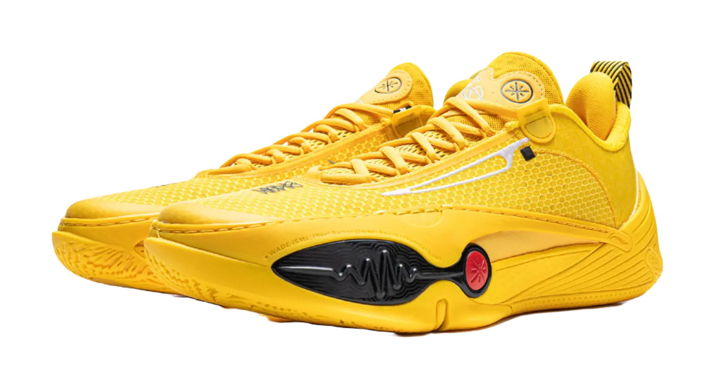 LiNing All City 14 Cushioning Slip Resistant Abrasion Resistant Rebound Low top Basketball Shoes Mens Bee Yellow  vjsneaker.com