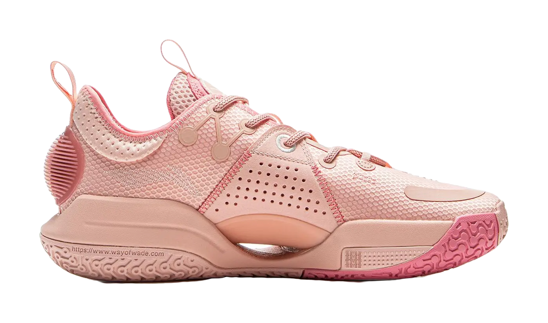 LiNing All City 9 V1.5 Cushioning Anti-Slip And Wear-Resistant Coverage Support Low-Top  Basketball Shoes Salt Pink 