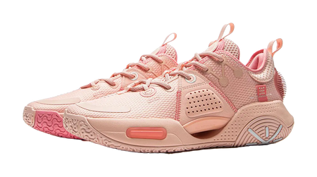 LiNing All City 9 V1.5 Cushioning Anti-Slip And Wear-Resistant Coverage Support Low-Top  Basketball Shoes Salt Pink 