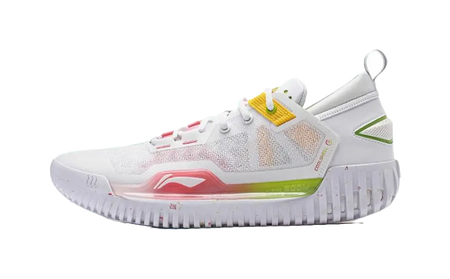 LiNing Anti-5 Low Cushioned Wear-Resistant Lightweight Low-Top Basketball Shoes Unisex White Red Yellow  vjsneaker.com