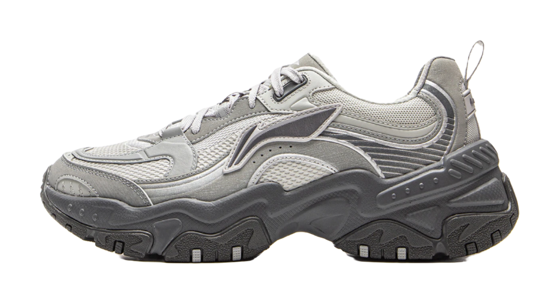 LiNing Anti-Slip And Wear-Resistant Breathable Low-Top Casual Shoes Men's White Gray 