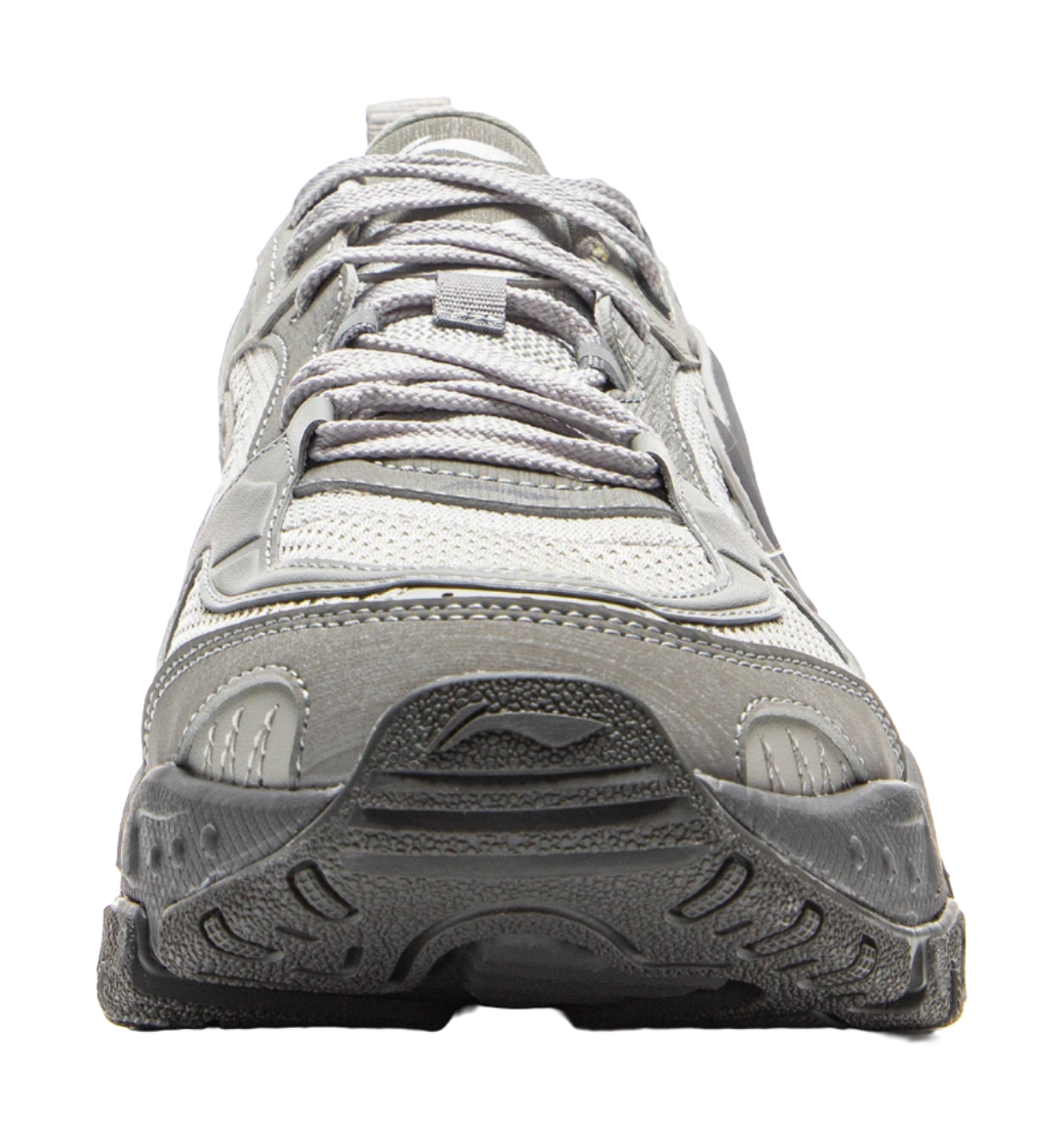 LiNing Anti-Slip And Wear-Resistant Breathable Low-Top Casual Shoes Men's White Gray 