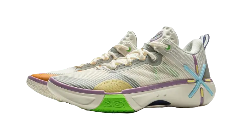 LiNing Anti Slip Wear Resistant Low Top Basketball Shoes Mens Beige  vjsneaker.com