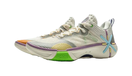 LiNing Anti Slip Wear Resistant Low Top Basketball Shoes Mens Beige  vjsneaker.com