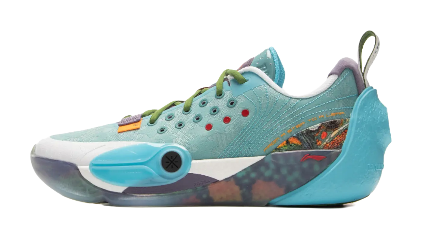 LiNing Anti Slip Wear Resistant Low Top Basketball Shoes Mens Turquoise  vjsneaker.com