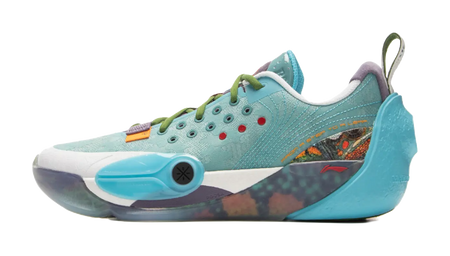 LiNing Anti Slip Wear Resistant Low Top Basketball Shoes Mens Turquoise  vjsneaker.com