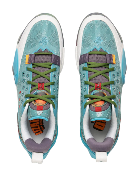 LiNing Anti Slip Wear Resistant Low Top Basketball Shoes Mens Turquoise  vjsneaker.com