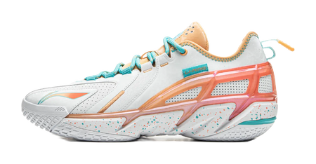 LiNing Anti Wool 4.5 Shock Absorbers Slip Resistant Abrasion Resistant Low Top Basketball Shoes Mens White Orange  vjsneaker.com