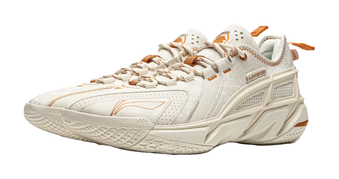 LiNing Anti Wool 4.5 Shock Absorbers Slip Resistant Abrasion Resistant Low top Basketball Shoes Mens Beige 